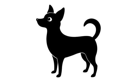 Black Silhouette of a Chihuahua Dog