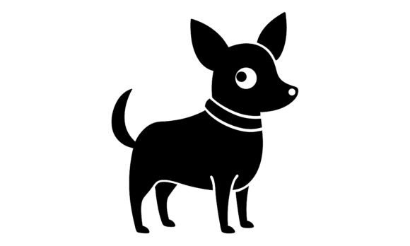 Black Silhouette of a Small Dog