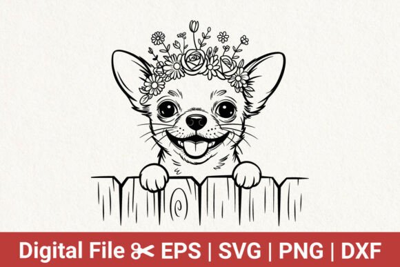 Chihuahua Dog Clipart: A Designer's Take on Embroidery-Ready Charm