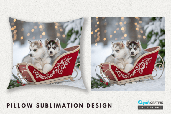 Christmas Dog Festive Pillow, Golden