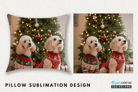 Christmas Dog Pillow Sublimation
