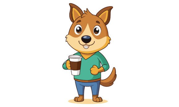 Dog Cartoon Drinking Coffee Cup Beverage: A Designer's Review