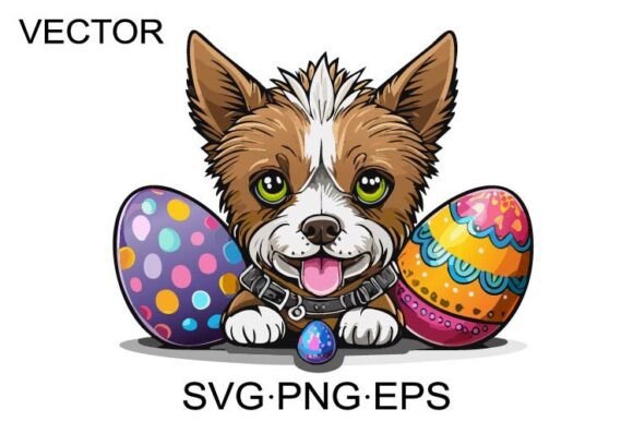 Dog Easter Dog. Easter Eggs SVG