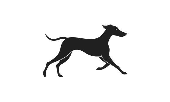 Elegant Silhouette of a Running Dog
