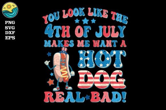 Funny Hot Dog July 4th SVG
