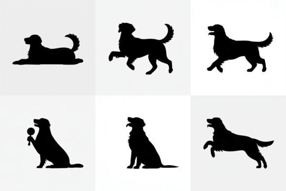 Golden Retriever Dog Silhouette Poses: A Designer's Review