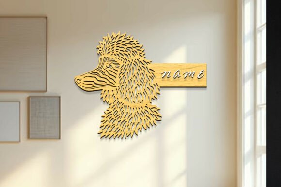 Laser Cut Poodle Dog Wood Sign SVG
