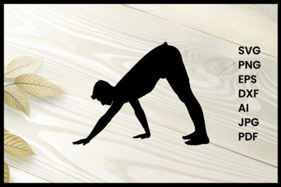 Man in Downward Dog Pose Silhouette