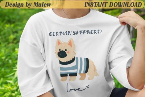 Minimalist German Shepherd Dog PNG