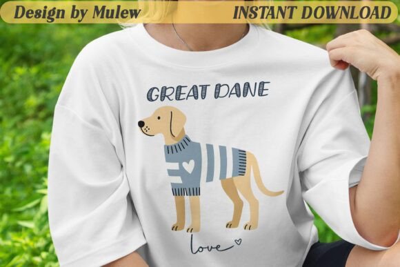 Minimalist Great Dane Dog Sublimation
