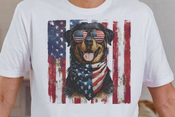 Patriotic Rottweiler Dog PNG