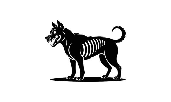 Spooky Silhouette Dog Skeleton Vector Review