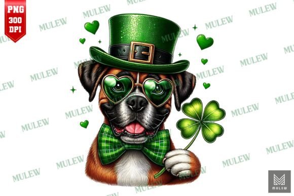 St Patrick's Day Boxer Dog PNG