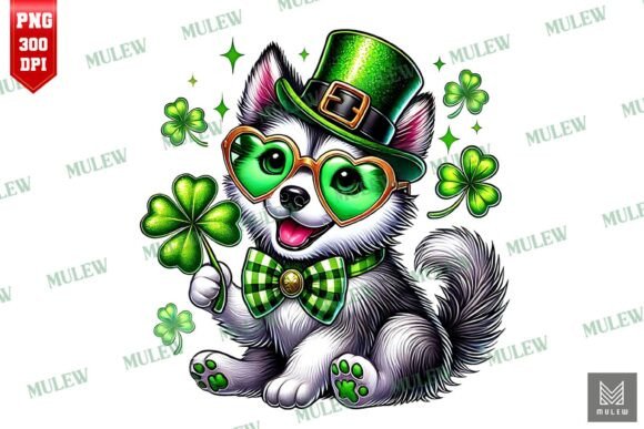 St Patrick's Day Siberian Husky Dog PNG Review
