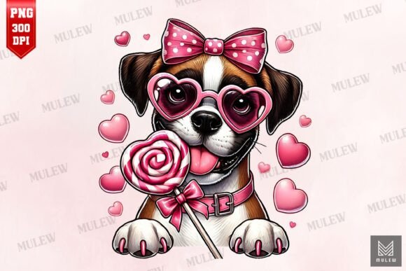 Valentine Boxer Dog Sublimation PNG