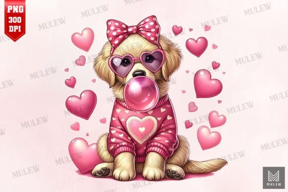 Valentine Golden Retriever Dog PNG: A Designer's Review